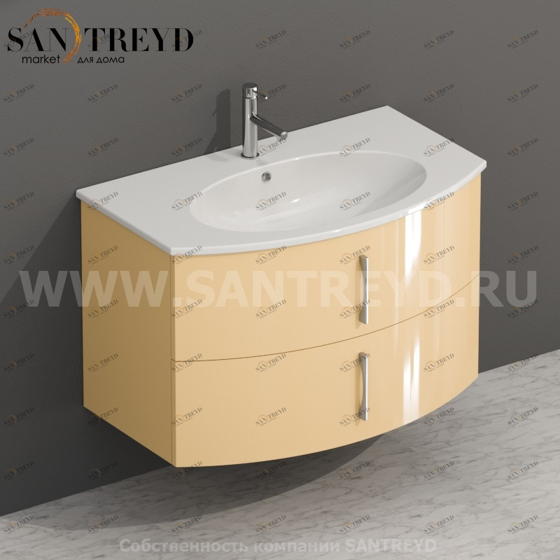 MDMC80Y014 Тумба с двумя ящиками 78 см бежевая Globo 4ALL Италия Ceramica Globo