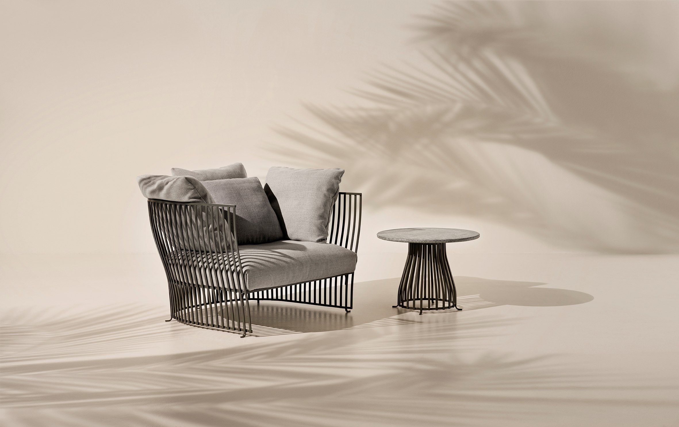 Тканевое и алюминиевое садовое кресло с подлокотниками Ethimo Venexia ARCH-00088409 - Вид №7