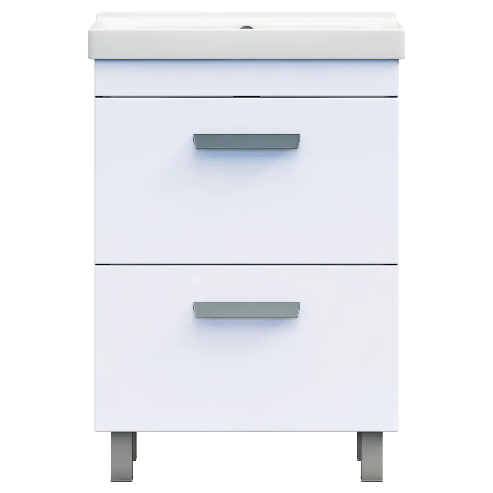 Тумба VIGO Milo для ванной с двумя ящиками, белый глянец 60×80 см 85322135 STLM-0061358 - Вид №4