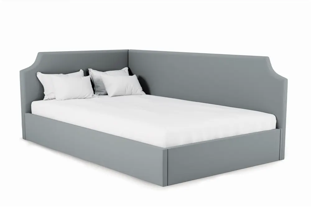 91751347 Кровать Costa Джуниор с подъемным механизмом 90x100x203 см левый угол велюр цвет серый STLM-1081208