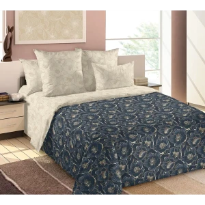 91345312 Комплект постельного белья Mercury Home Миннесота 29525, евро, перкаль, цвет синий STLM-1039143