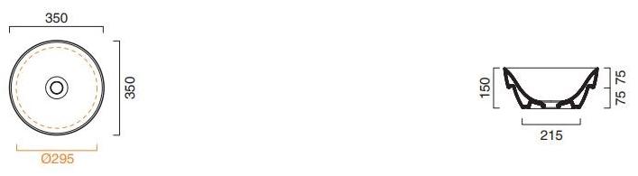 Накладная раковина на столешницу  овальная CERAMICA CATALANO Sfera sun-id-1458353 - Вид №4