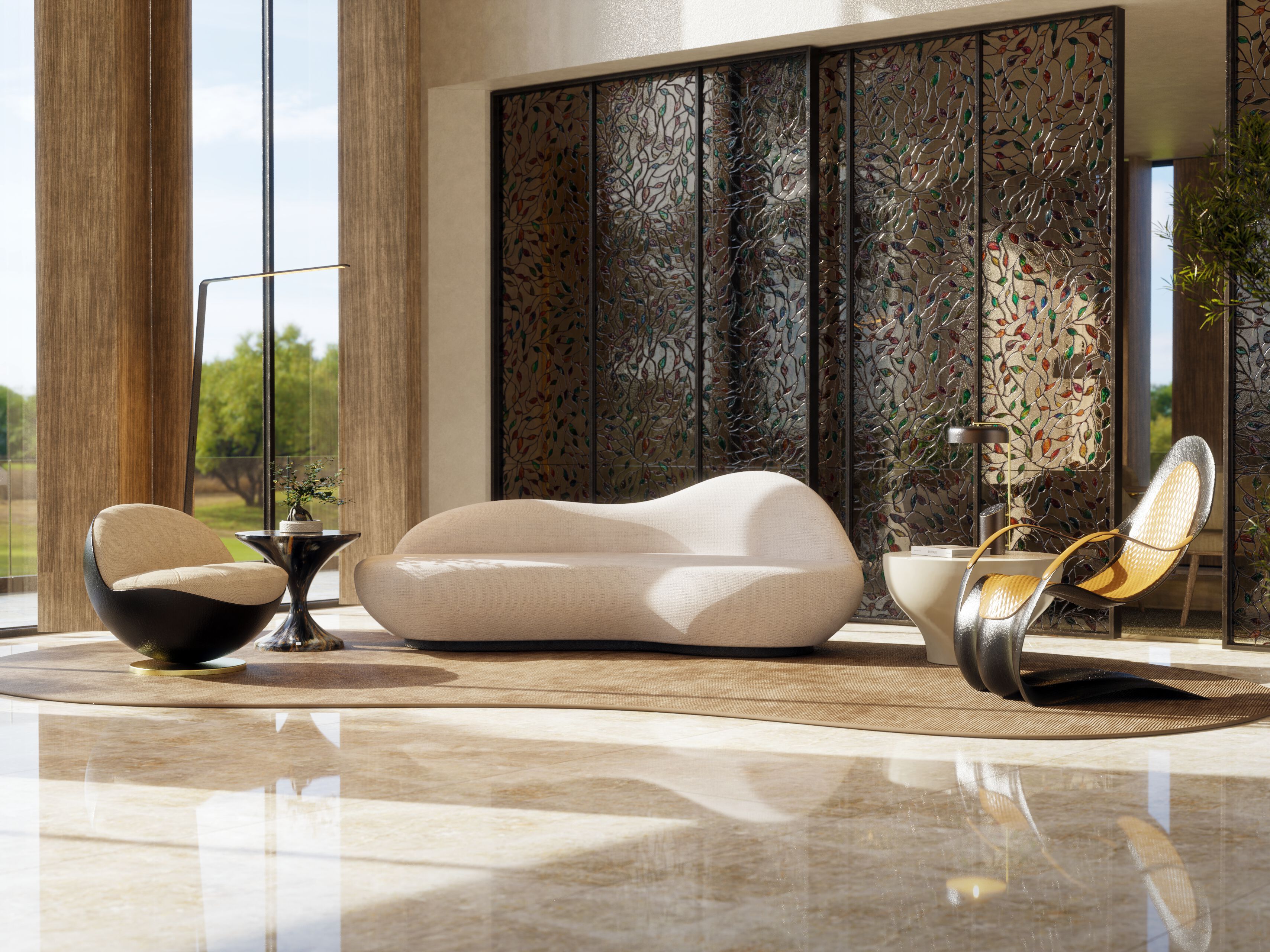 Кожаное вращающееся кресло с каркасом из стекловолокна GANSK Bola ARCH-00072131 - Вид №13