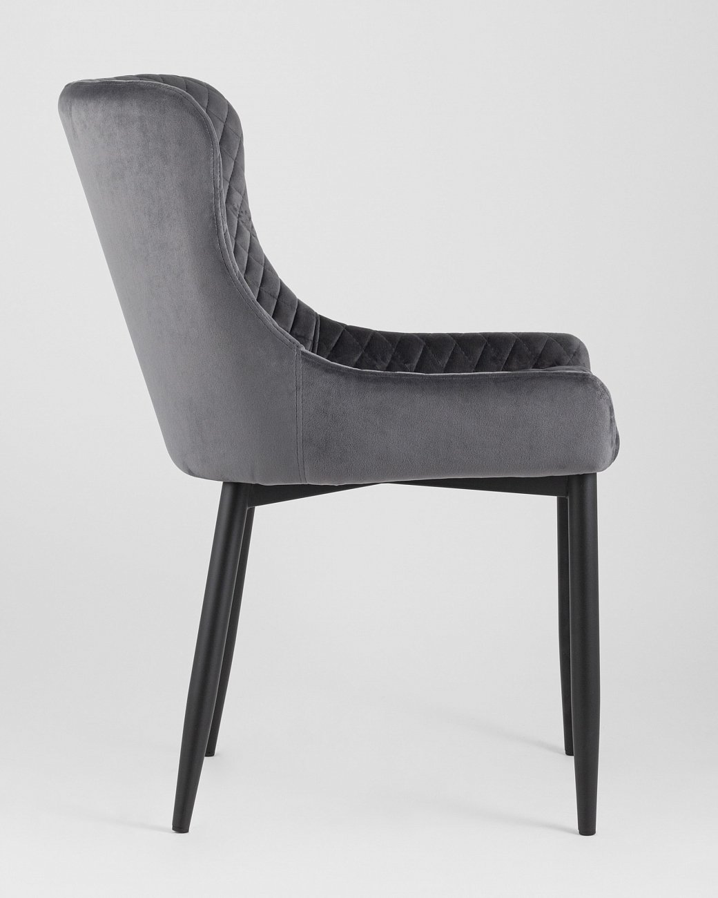 Стул мягкий со спинкой серый с черными металлическими ножками "Ститч" STOOL GROUP ДИЗАЙНЕРСКИЕ 00-3881934 Серый  - Вид №3