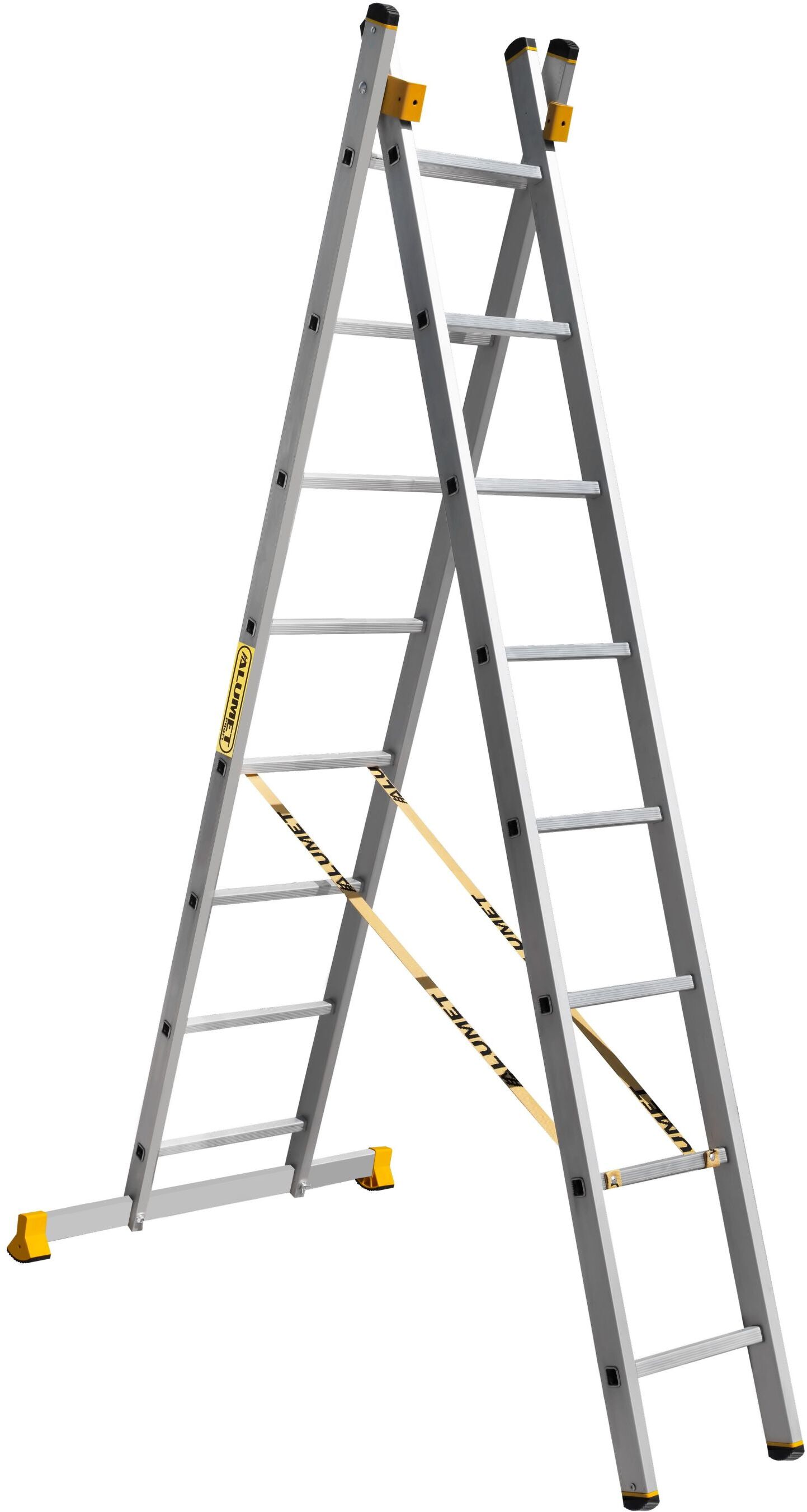 Алюминиевая двухсекционная профессиональная лестница 2*8