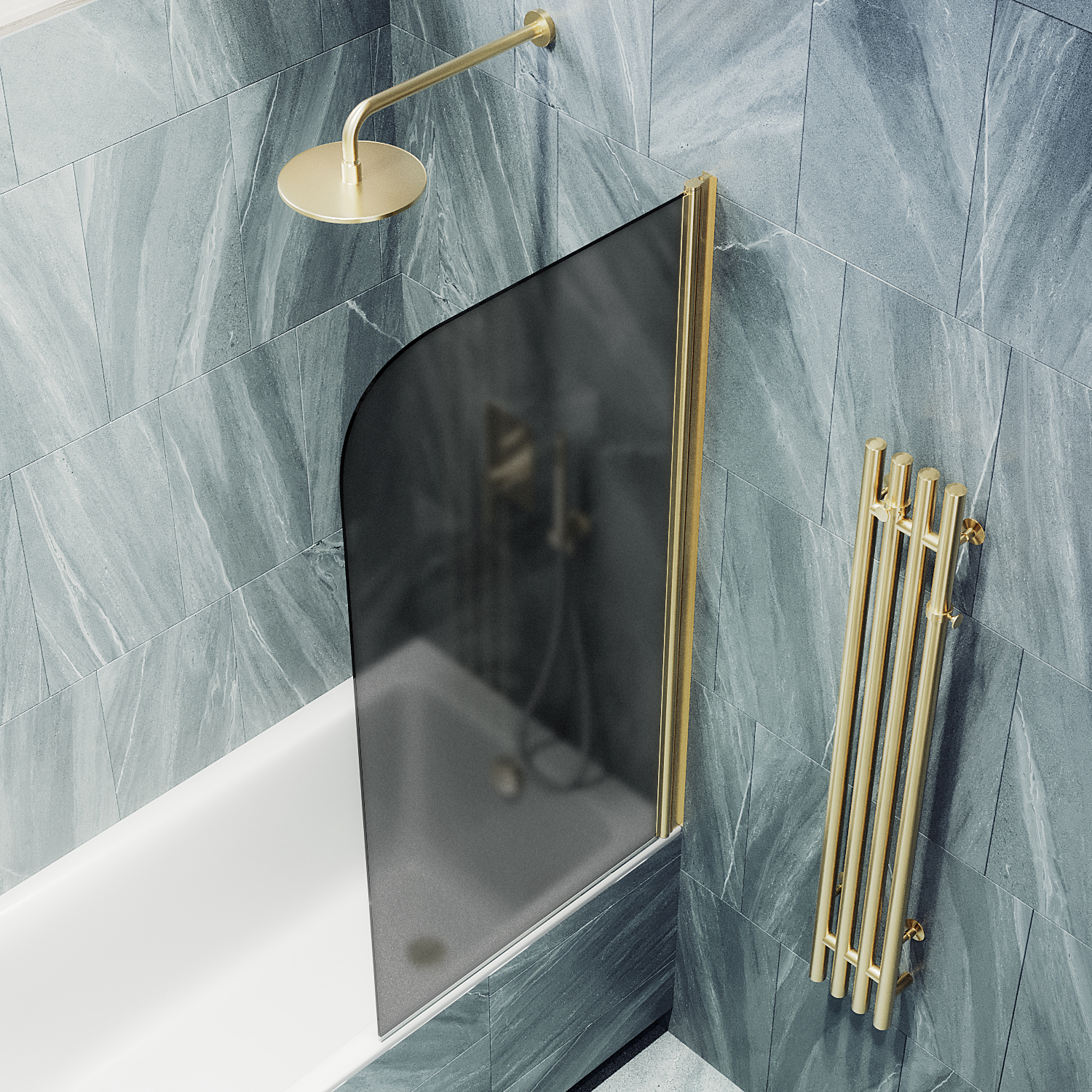 Шторка для ванны поворотная на монопетле ST-609-3 Public Steel