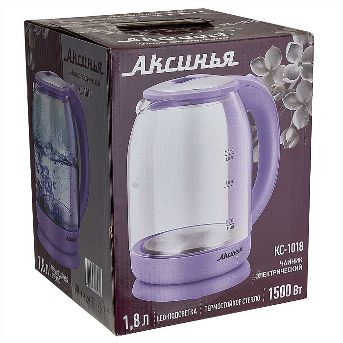 9050540 Электрочайник Аксинья КС-1018 фиолетовый STDN-0103045 - Вид №3