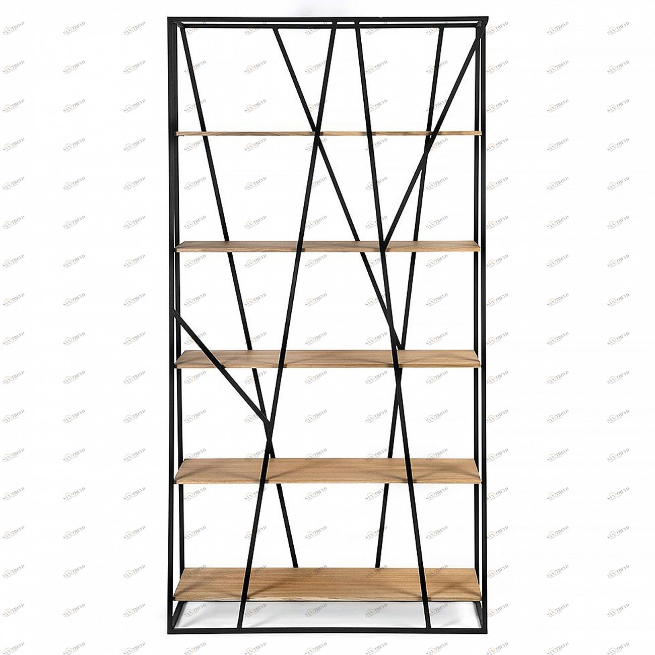 Стеллаж металлический, темный дуб Powell black INTELLIGENT DESIGN  260756 Коричневый;черный 