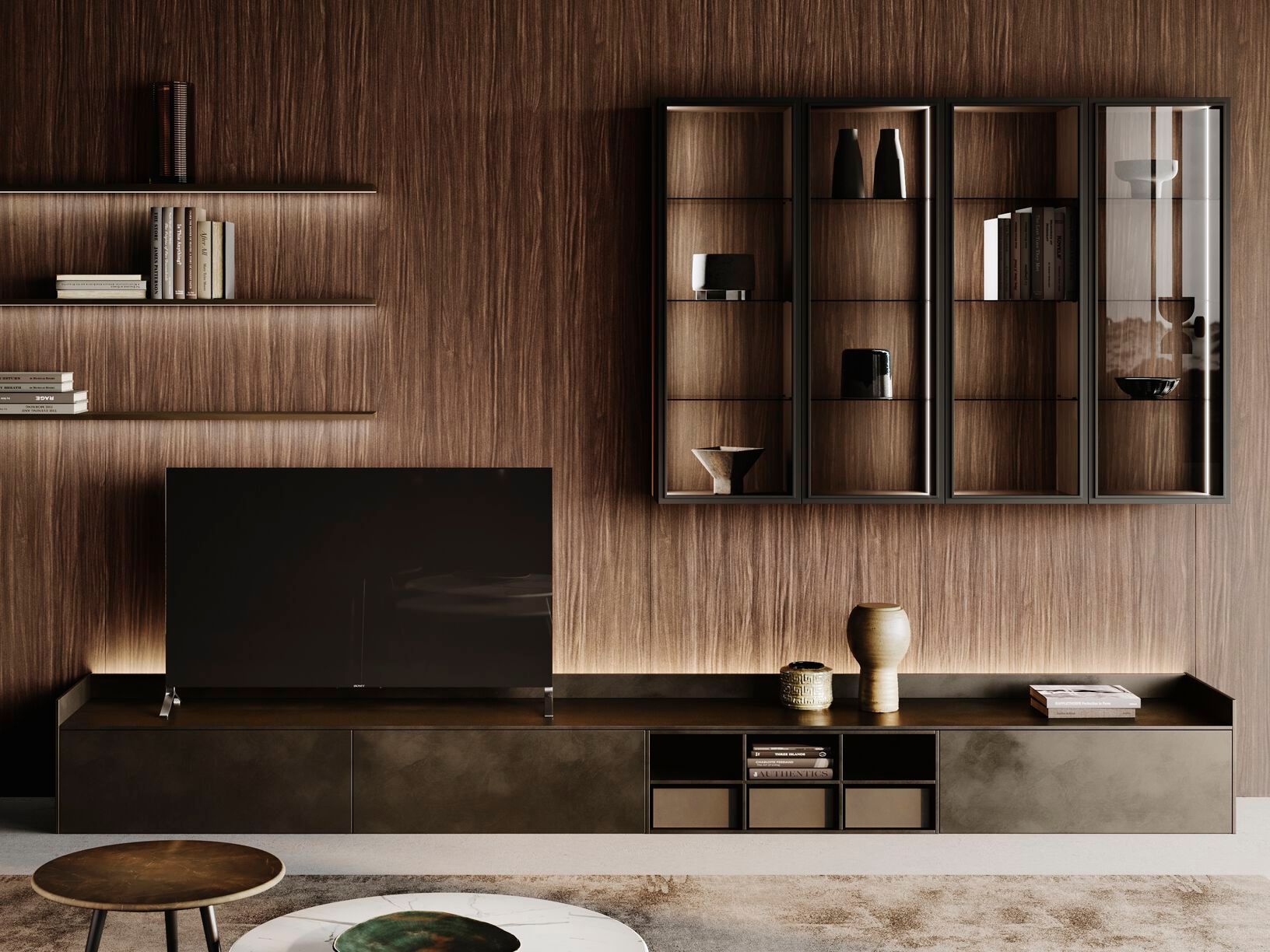 Установленная стеной секционная оборудованная стена Guzzini & Fontana House of Piano ARCH-00038458