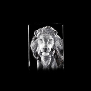 34127 Скульптура из прозрачного хрусталя "Лев", 105/130 мм. Maleras