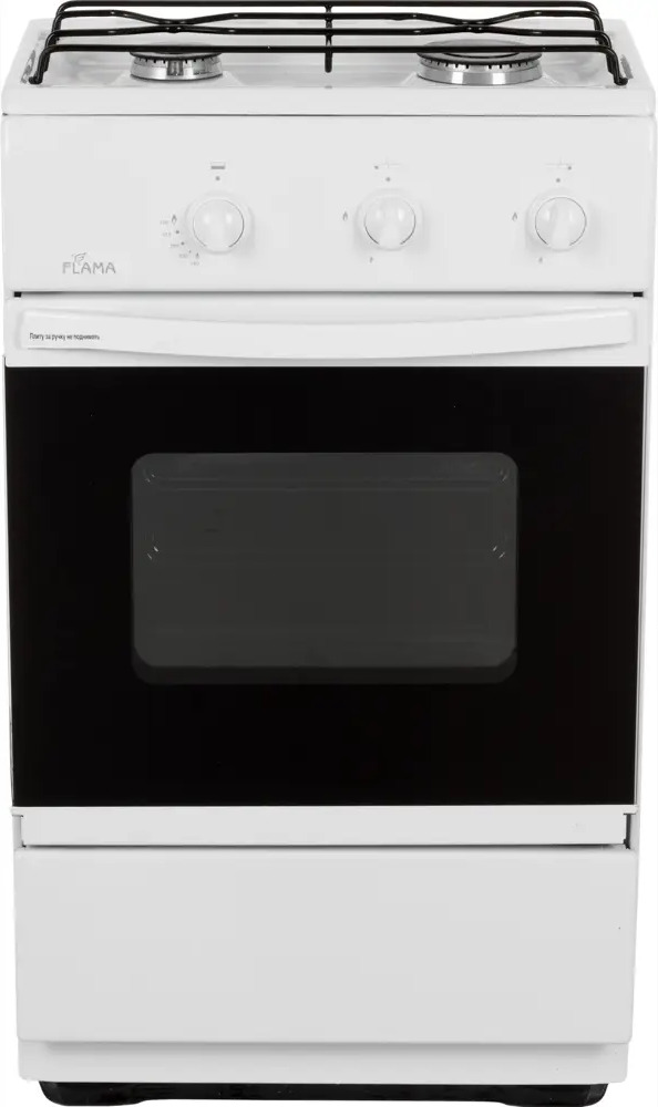 91700728 Газовая плита Flama CG 3202 W 50 см 2 конфорки цвет белый STLM-0883547