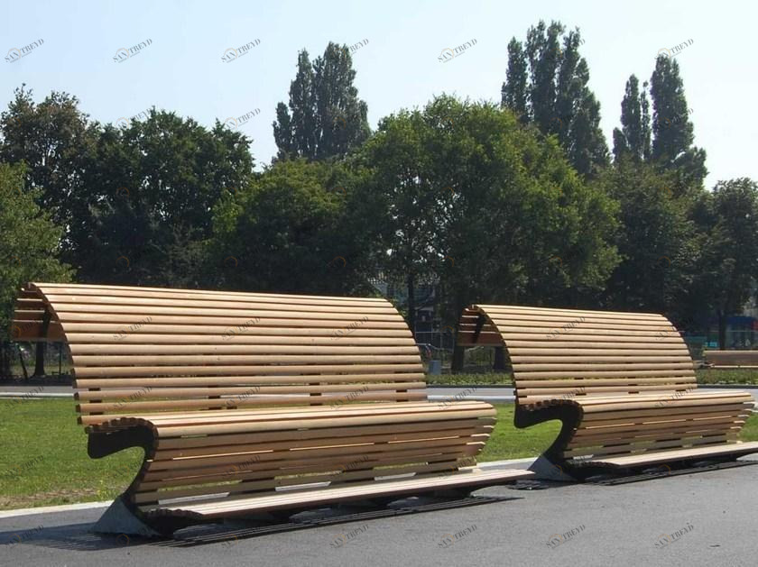 Изогнутая деревянная скамья в современном стиле Santreyd sun-id-1498162