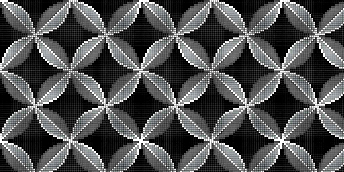 МОЗАИКА ИЗ СТЕКЛА MZ-02 BLACK ALMA ПАННО 15 MZ02BLACK - Вид №1