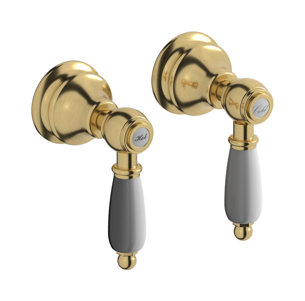 Встроенный смеситель для душа на 2 отверстия на 1 потребителя. WE ARE IB hl400os_2 Brushed Gold Hermes