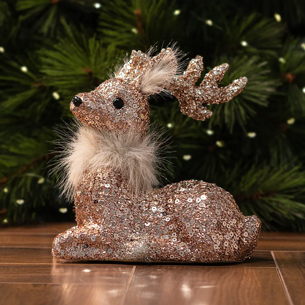 89368050 Декоративная фигура Олень 20x13 см шампань STLM-1336306 Santreyd Christmas