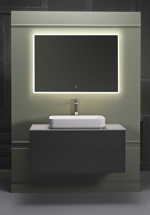 1590021 Шкаф Для Умывальника Edge 1000 Серый Антрацит Hafa  Антрацитовый  - Вид №4