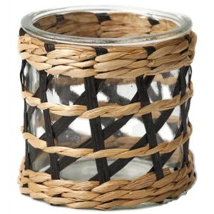 Подсвечник KB31-5989 стекло цвет черно-бежевый