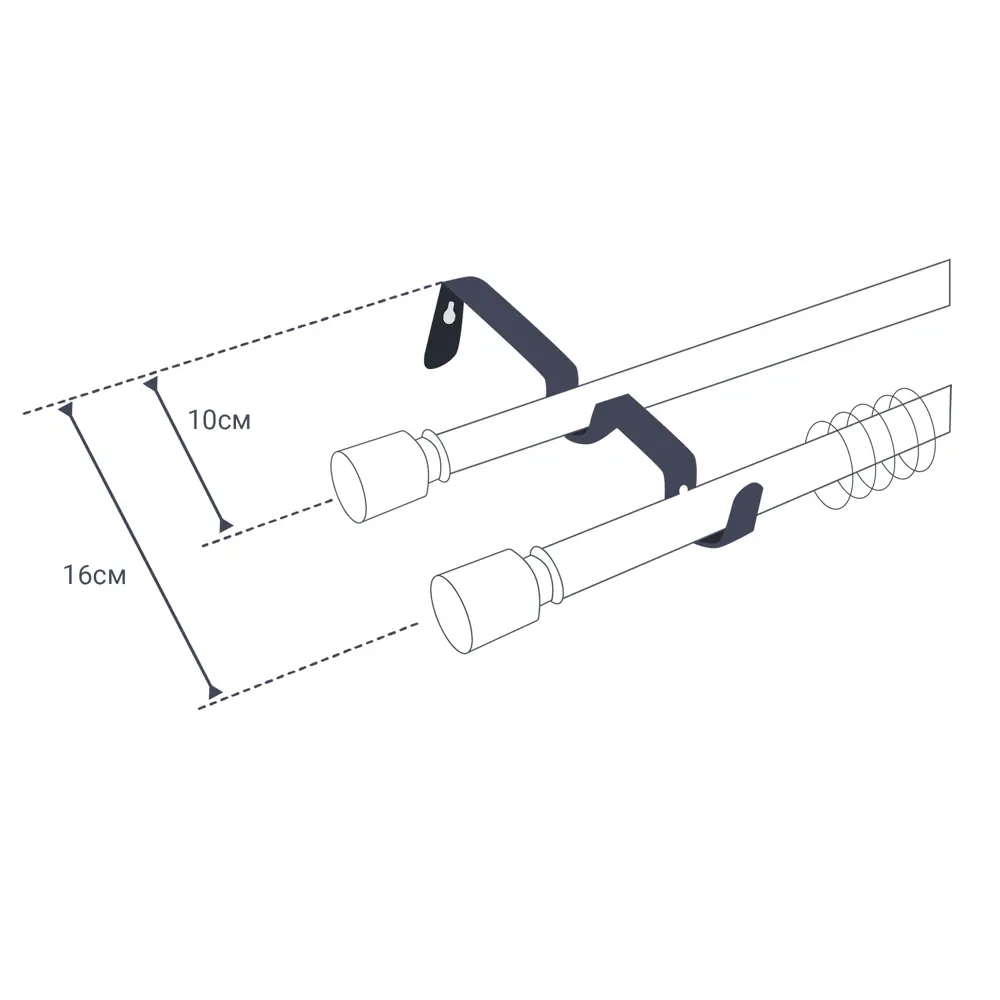 Карниз двухрядный Classic 160 см металл цвет коричневый АРТ-ДЕКОР STLM-2157533 - Вид №3
