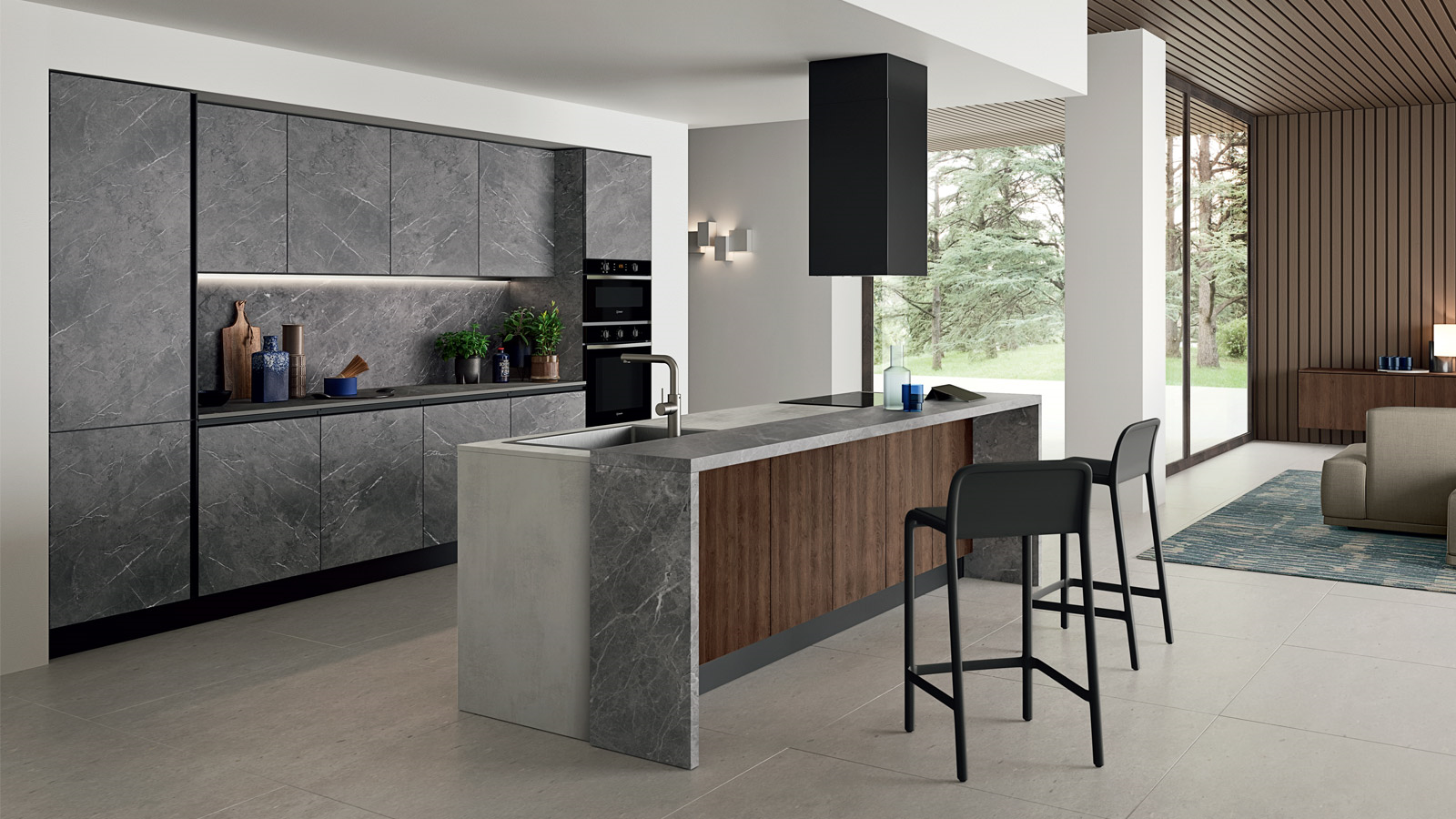 Easy 003  Кухонный гарнитур Ar-Due Effetto marmo 