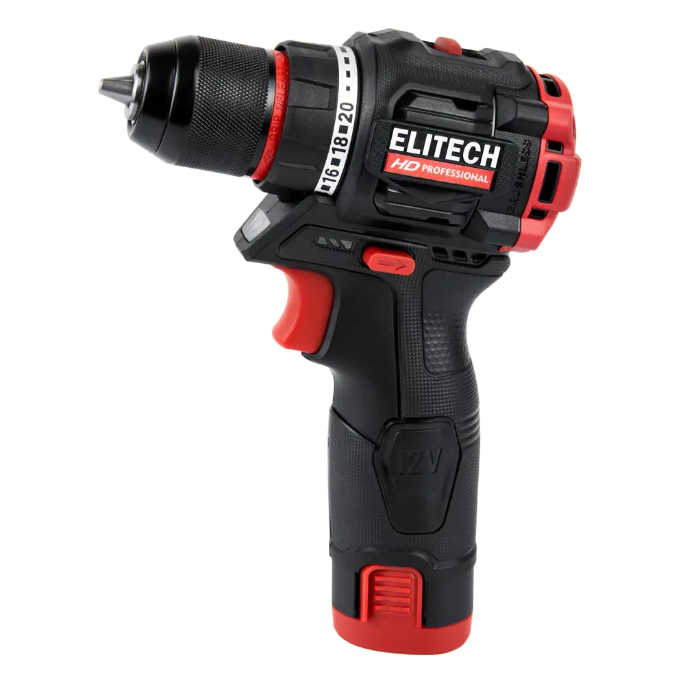 Аккумуляторная дрель-шуруповерт ELITECH HD CD12L2 12В с двумя батареями 89399570 STLM-1541511 - Вид №6