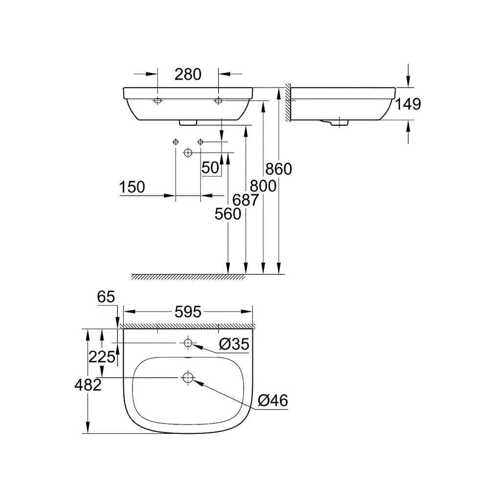Раковина Grohe Euro Ceramic 39335000, 60 см 81980513 STLM-2197173 - Вид №15