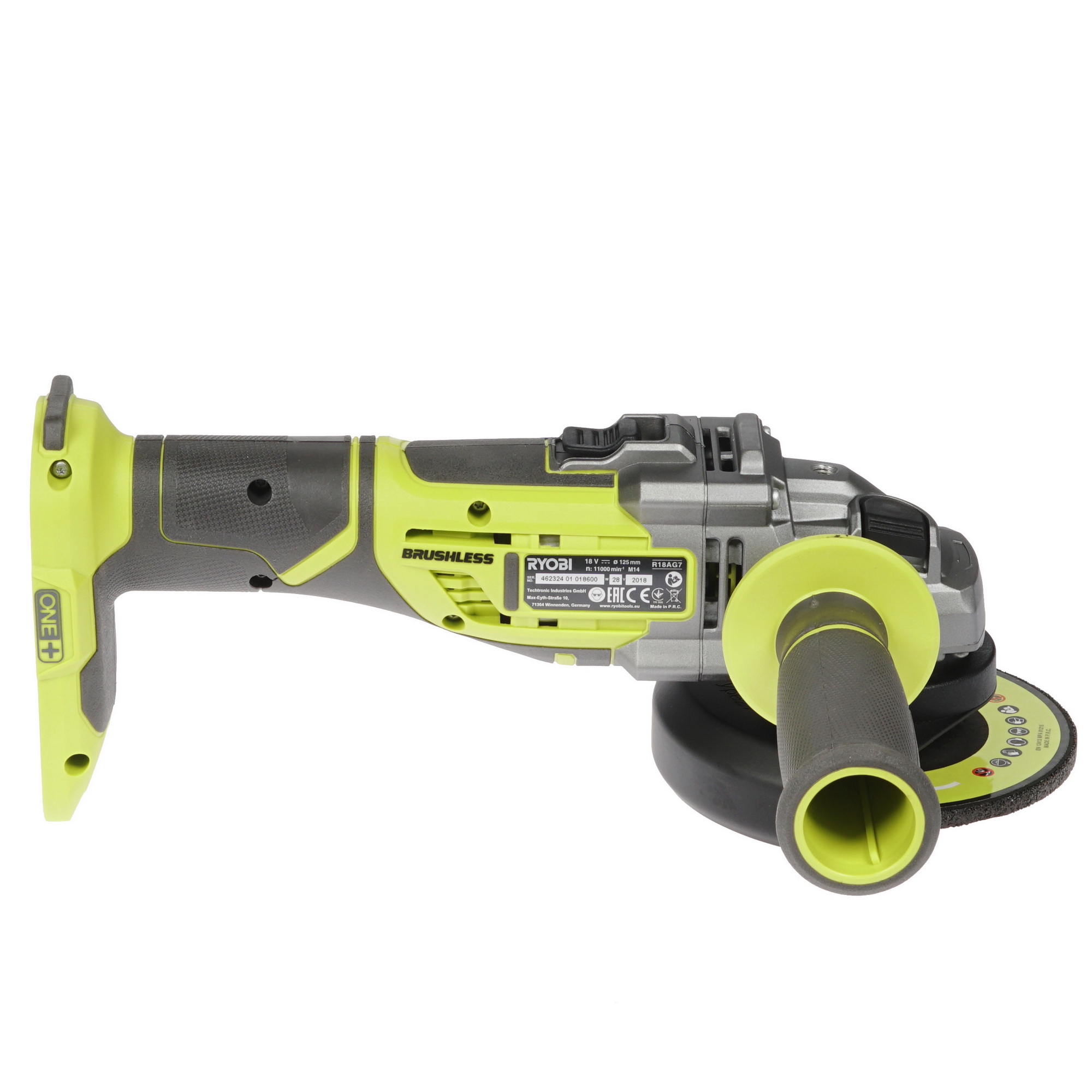 Углошлифовальная машина (УШМ) Ryobi R18AG7-0 ONE+ 18V  , Без ЗУ, Без АКБ 8106941 STDN-0120778 - Вид №3