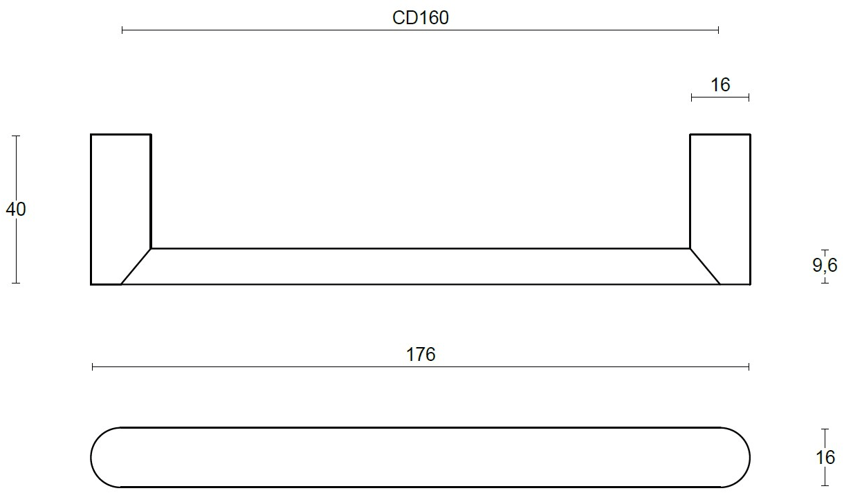 Formani Мебельная ручка из матового черного ПВХ Arc 3704m001izxx0 - Вид №1