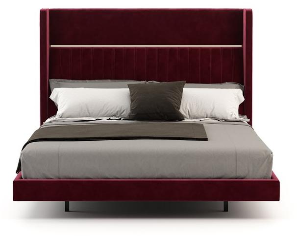 Domkapa Двуспальная кровать из бархата с высоким изголовьем  Dka27  - Вид №1