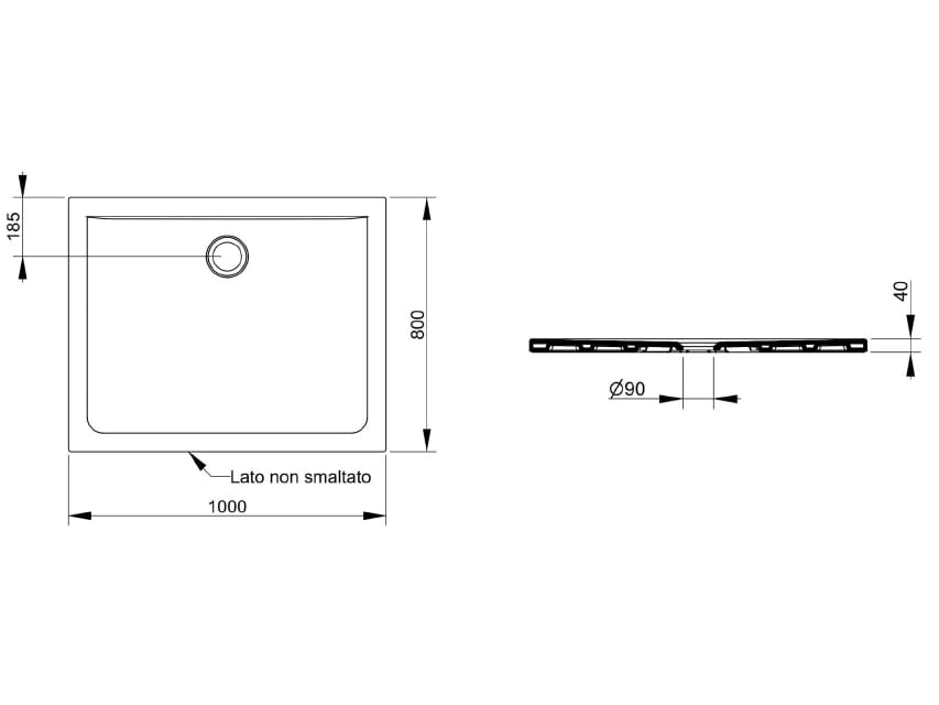 Керамический нескользящий прямоугольный поддон для душа Ceramica Dolomite SQUASH ARCH-00046905 - Вид №20