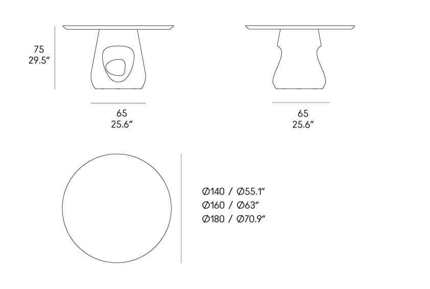Овальный или круглый стол из мрамора и бетона Casamania & Horm ARCH-00088657 - Вид №7