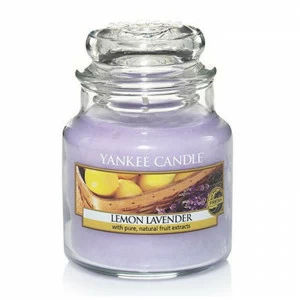 Свеча маленькая в стеклянной банке "Лимон и Лаванда" 104гр 25-45 часов YANKEE CANDLE  267910 Фиолетовый