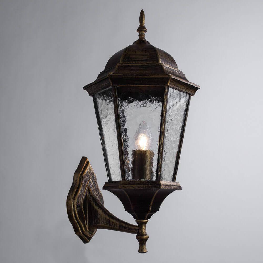 Уличный настенный светильник серый Arte Lamp Genova A1201AL-1BN ARTE LAMP GENOVA, ПОД СТАРИНУ, ФОНАРЬ 00-3897328 Прозрачный;серый  - Вид №2