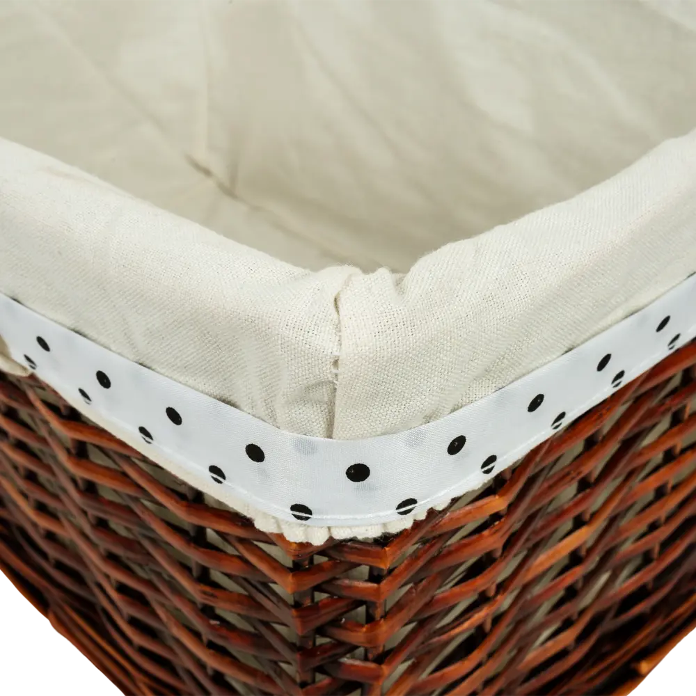Корзина Ива с декоративным чехлом 41x20x30 см плетенье цвет коричневый STORIDEA STLM-2183822 - Вид №3