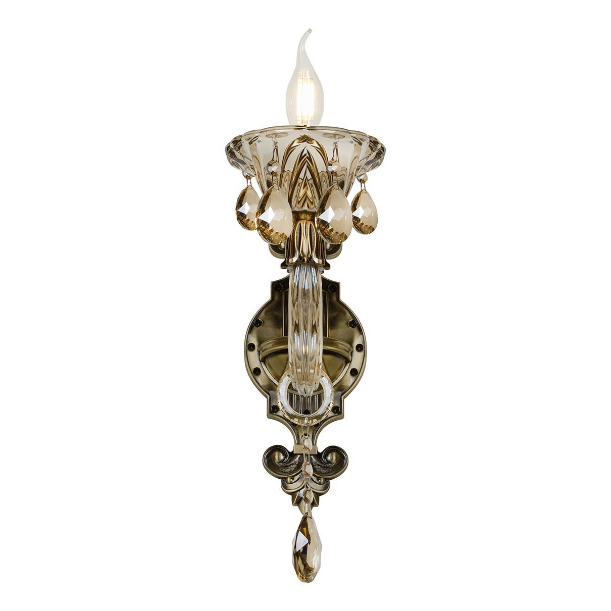 Бра металлическое бронза Asia 61082/1 BR ILAMP СВЕЧА 00-3949097 Бронза;прозрачный  - Вид №1