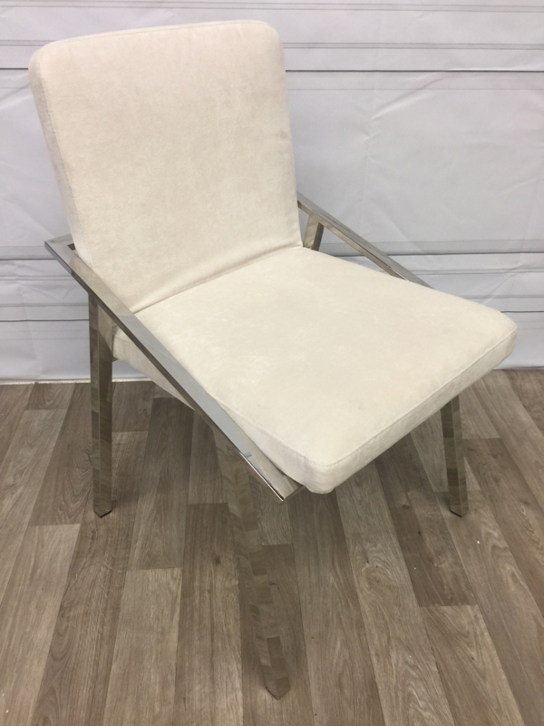 Стул белый с металлическими ножками, хром Reynolds от Eichholtz EICHHOLTZ EICHHOLTZ 060749 Черный  - Вид №3