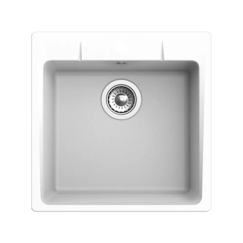 Кухонная мойка Delinia LM1 квадратная белая кварцевая 51×51 см 83577882 Мойка врезная STLM-0042069 - Вид №2