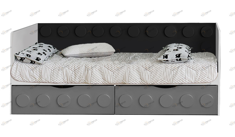 Подростковый диван-кровать с 2 ящиками "Бэтмен" МАНДАРИН ЛЕГОЛЕНД 178723 Серый Santreyd 