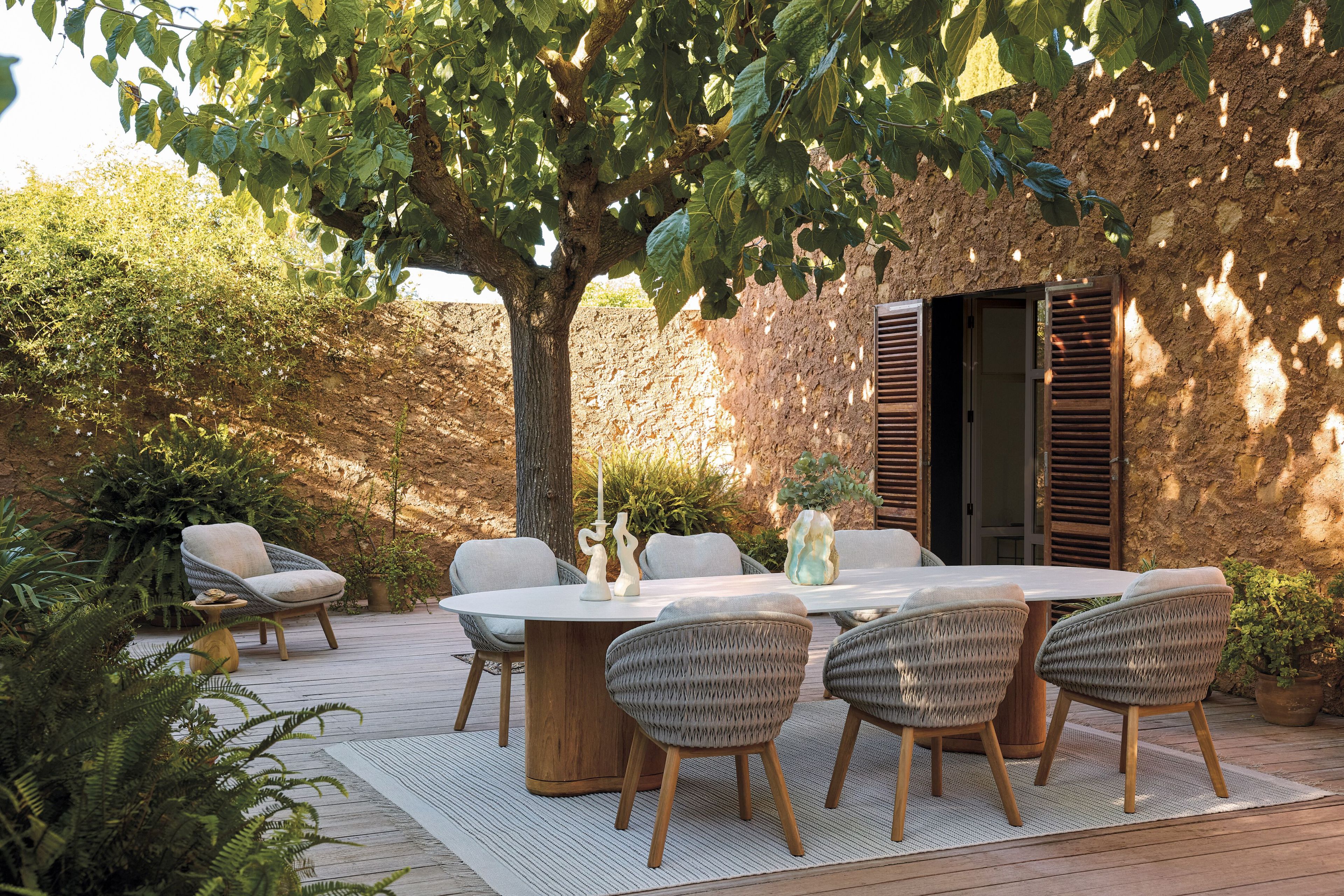 Круглый обеденный стол из тикового дерева MANUTTI Ogado ARCH-00020903 - Вид №5