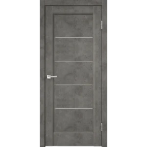 Комплект двери Сохо со стеклом 90x200 см ПВХ цвет лофт тёмный с добором 100 мм