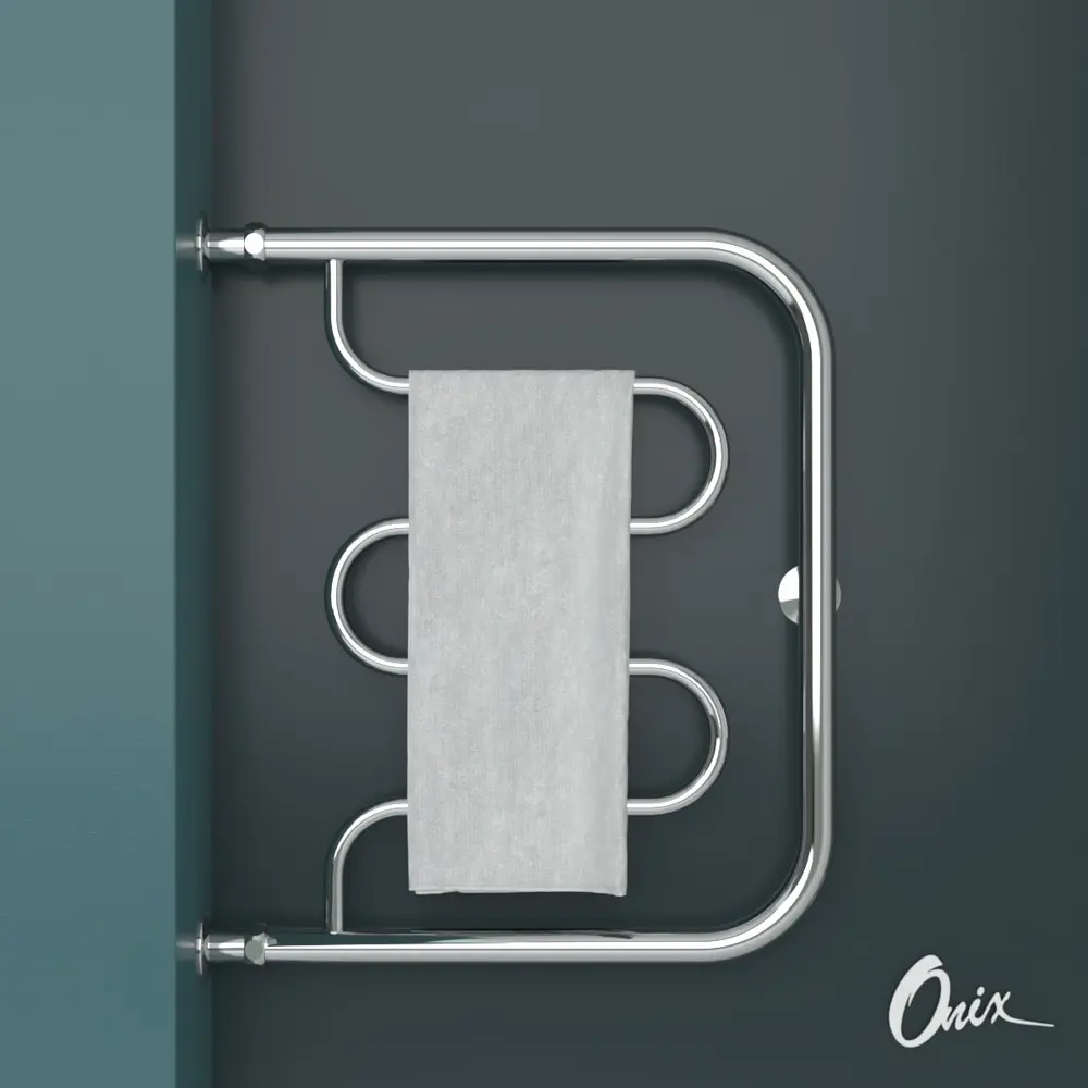 91378709 Полотенцесушитель водяной е-образный Onix Country direct left 50x60 см 3/4" нержавеющая сталь цвет хром STLM-0943103