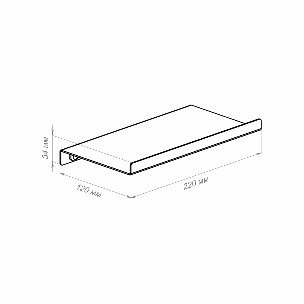 Полка настенная 22x12 см со скрытым креплением металл цвет черный 89390778 STLM-2193292 Santreyd  - Вид №9