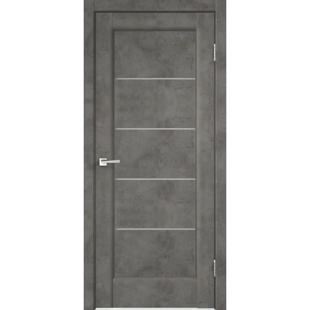 Комплект двери Сохо со стеклом 60x200 см ПВХ цвет лофт тёмный с добором 200 мм VELLDORIS STLM-2036178