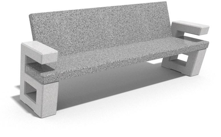 ENCHO ENCHEV - ETE Бетонная скамья со спинкой sun-id-1475723 - Вид №2