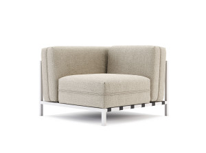 Угловое садовое кресло из ткани