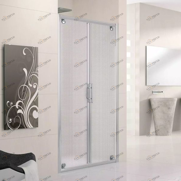 Двери в нишу 78 см LUNES B Novellini LUNES с серебристым профилем и стеклом Obscure LUNESB723B