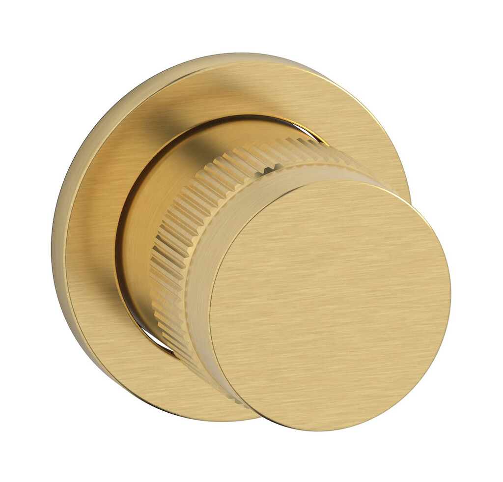 Комплект внешних частей настенного прогрессивного смесителя на 1 потребителя. WE ARE IB rx305os Brushed Gold Reflex