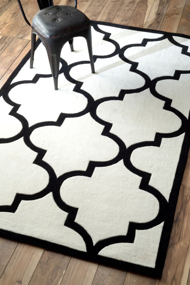 Ковер Trelli белый 300х400 DOLLY CAPRETS ДИЗАЙНЕРСКИЕ, ТРЕЛЬЯЖНЫЙ УЗОР 015112 Белый;чёрный  - Вид №1