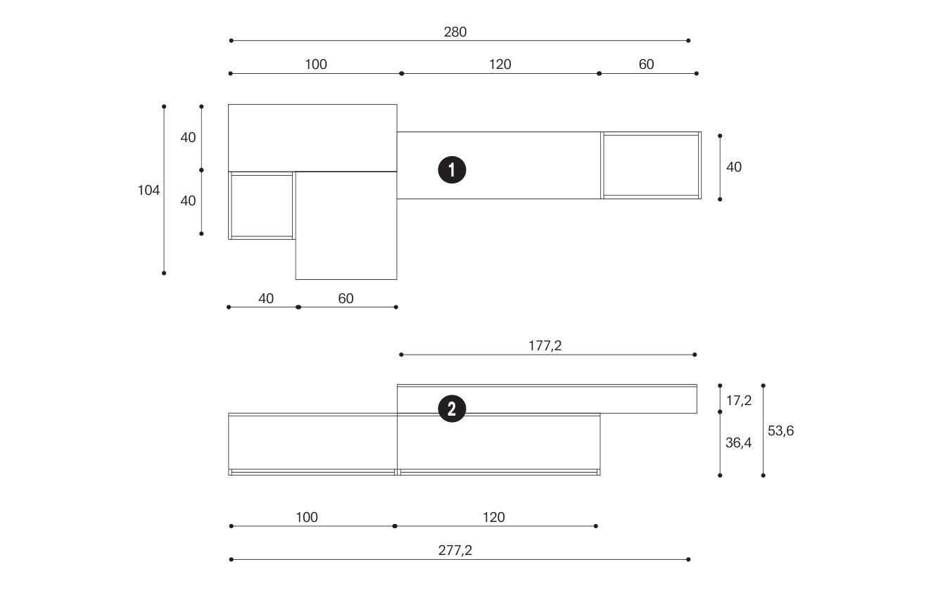 Оборудованная стена Giessegi день за днем ARCH-00088412 - Вид №1