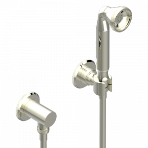 A54-52 Душ ручной стильный встраиваемый в стену, шланг, стационарный кронштейн и колено для душа Thg-paris Art Déco Никель