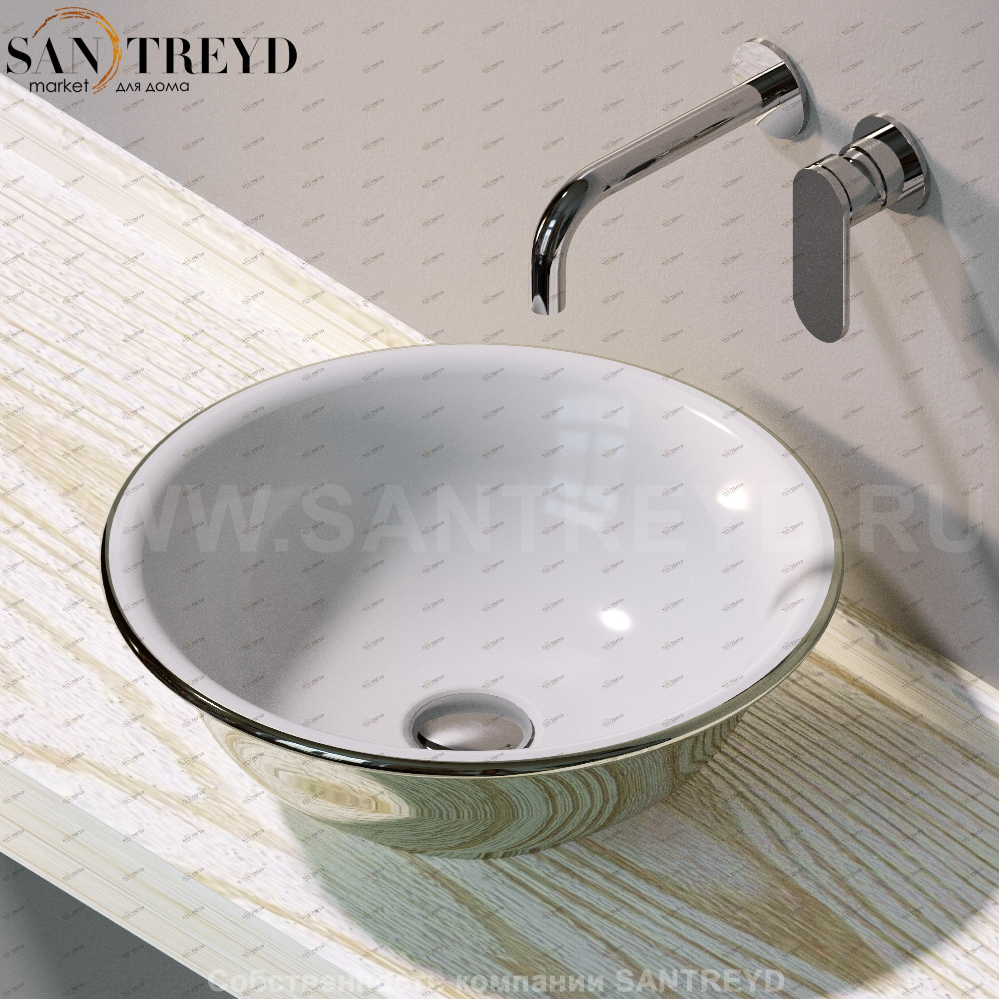 BL42LPLATINUM Накладная раковина на столешницу  круглая Ceramica Flaminia Boll